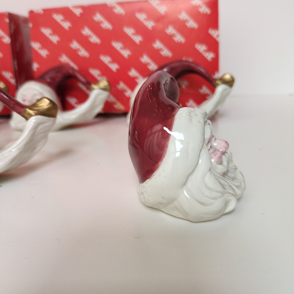 Vtg 90's Fitz and Floyd Santa Napkin Rings Old World Christmas Holiday Set of 8 - Picture 6 of 13